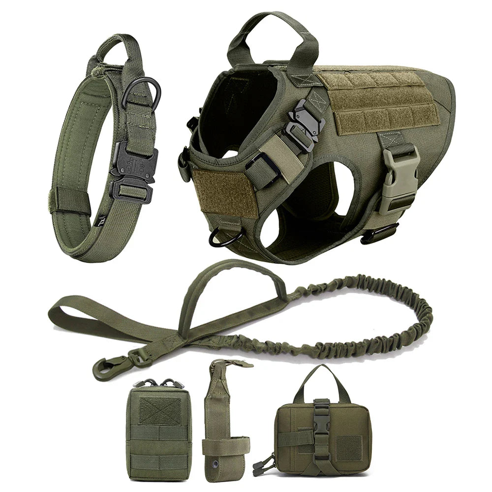 Dog Hiking Harness Set With Pouches