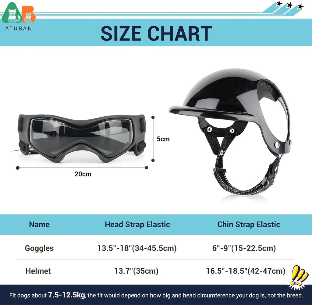 Dog Goggles & Helmet Set