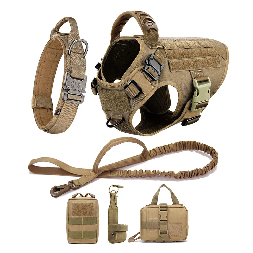 Dog Hiking Harness Set With Pouches